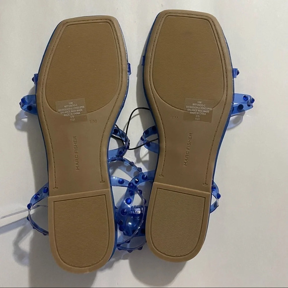Marc Fisher Blue Acrylic Strappy Gladiator Sandal​​​​ - Picture 3 of 4